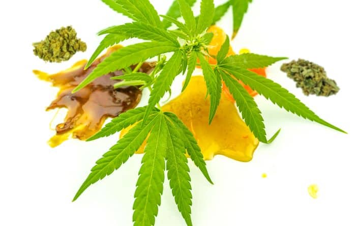 Cannabis leaf, flower & concentrates