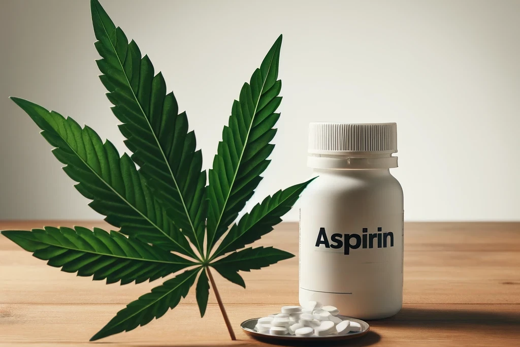Cannabis and Aspirin (e.g. Bayer Aspirin, Ecotrin, ASS, Thomapyrin)