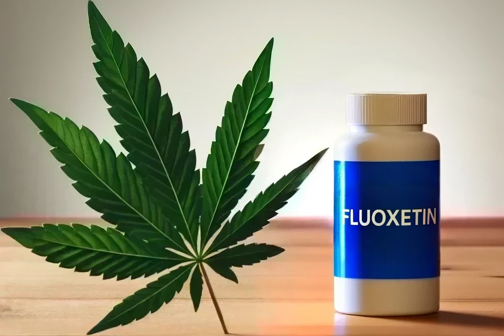 Cannabis and Fluoxetine (e.g. Prozac, Fluctin, Fluoxetin-ratiopharm)