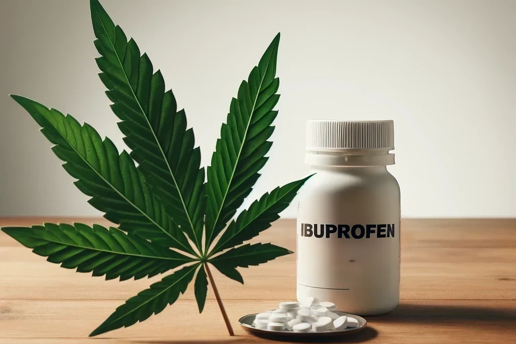 Cannabis and Ibuprofen (e.g. Advil, Motrin, Nurofen, Ibu-ratiopharm, Dolormin)