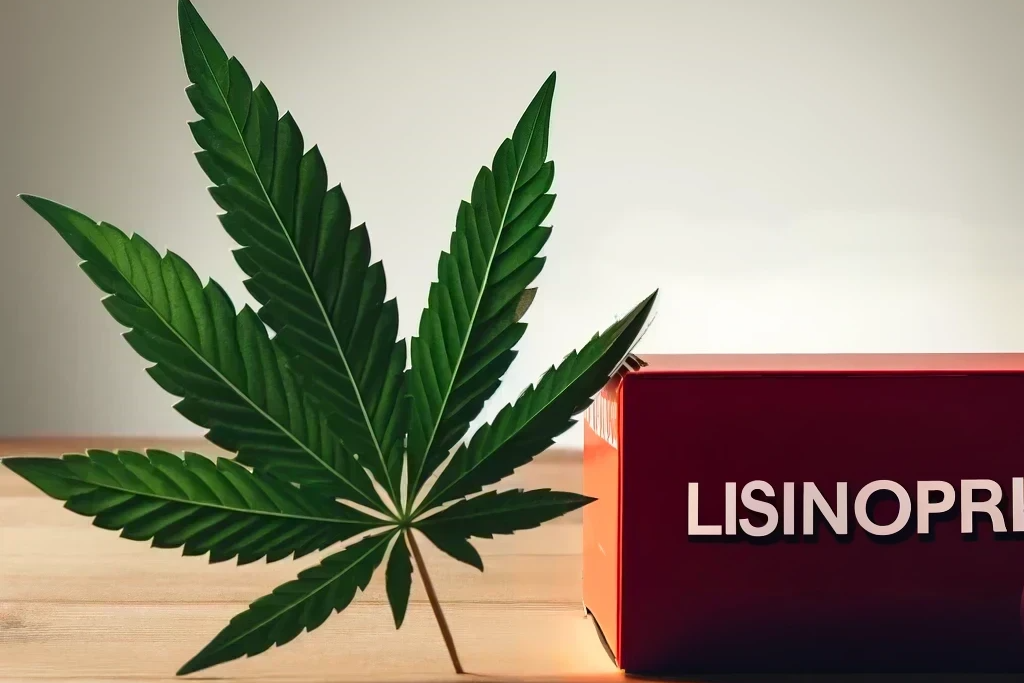 Cannabis and Lisinopril (e.g. Zestril, Prinivil, Lisodura)