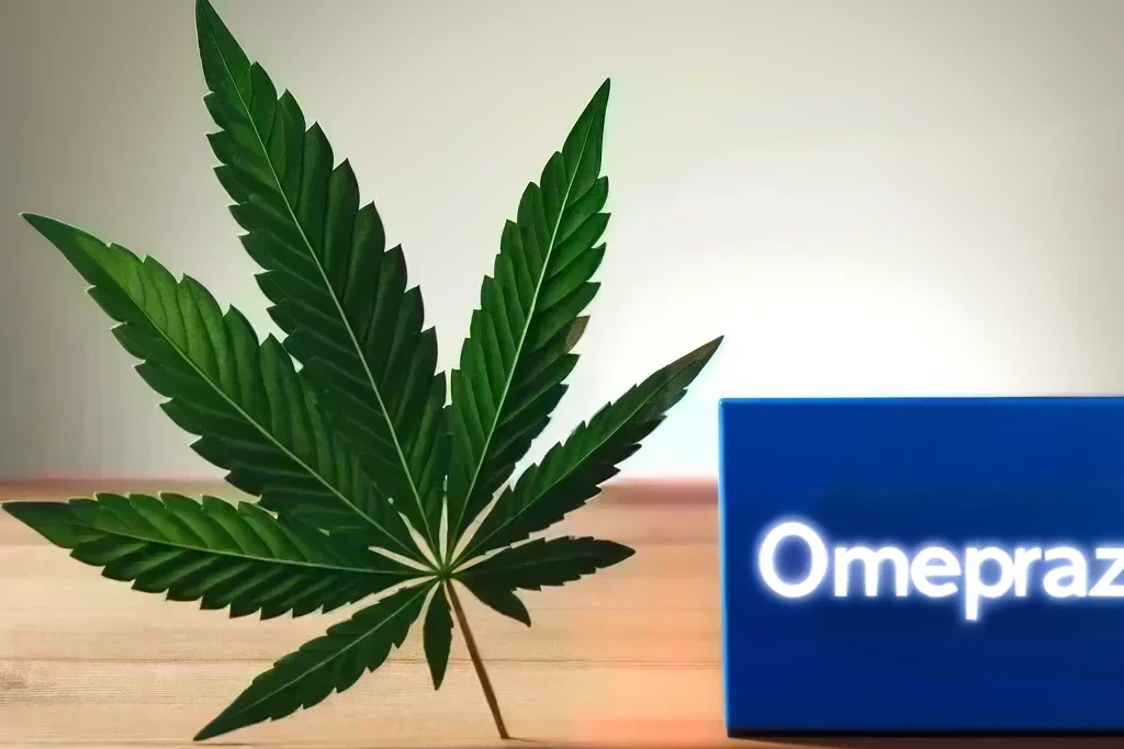 Cannabis and Omeprazole (e.g. Prilosec, Antra, Omeprazol-ratiopharm)