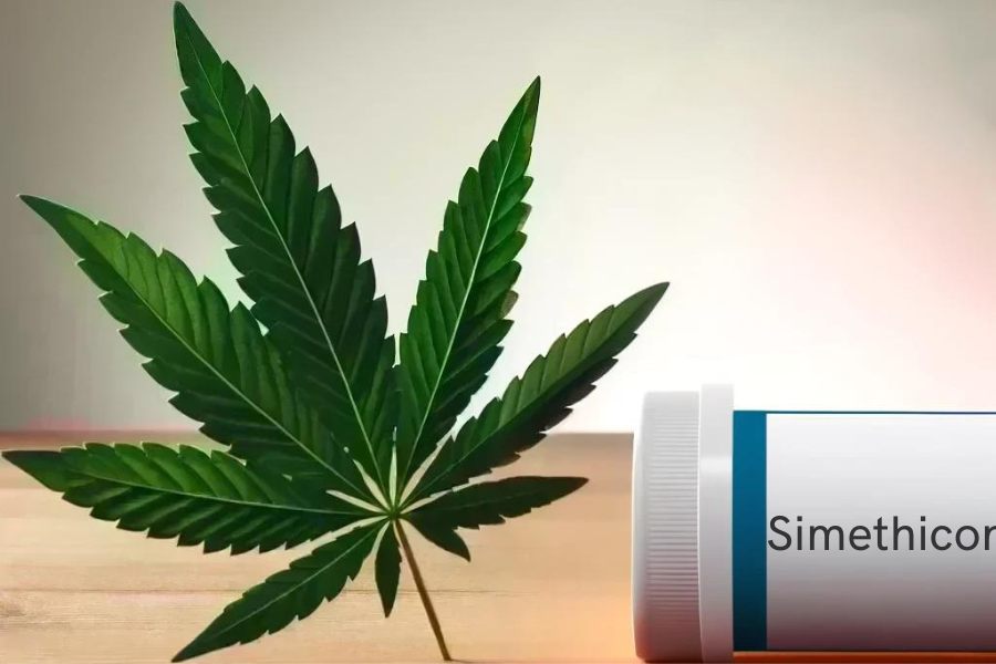 Cannabis and Simethicone (e.g. Gas-X, Mylicon, Sab Simplex, Lefax)